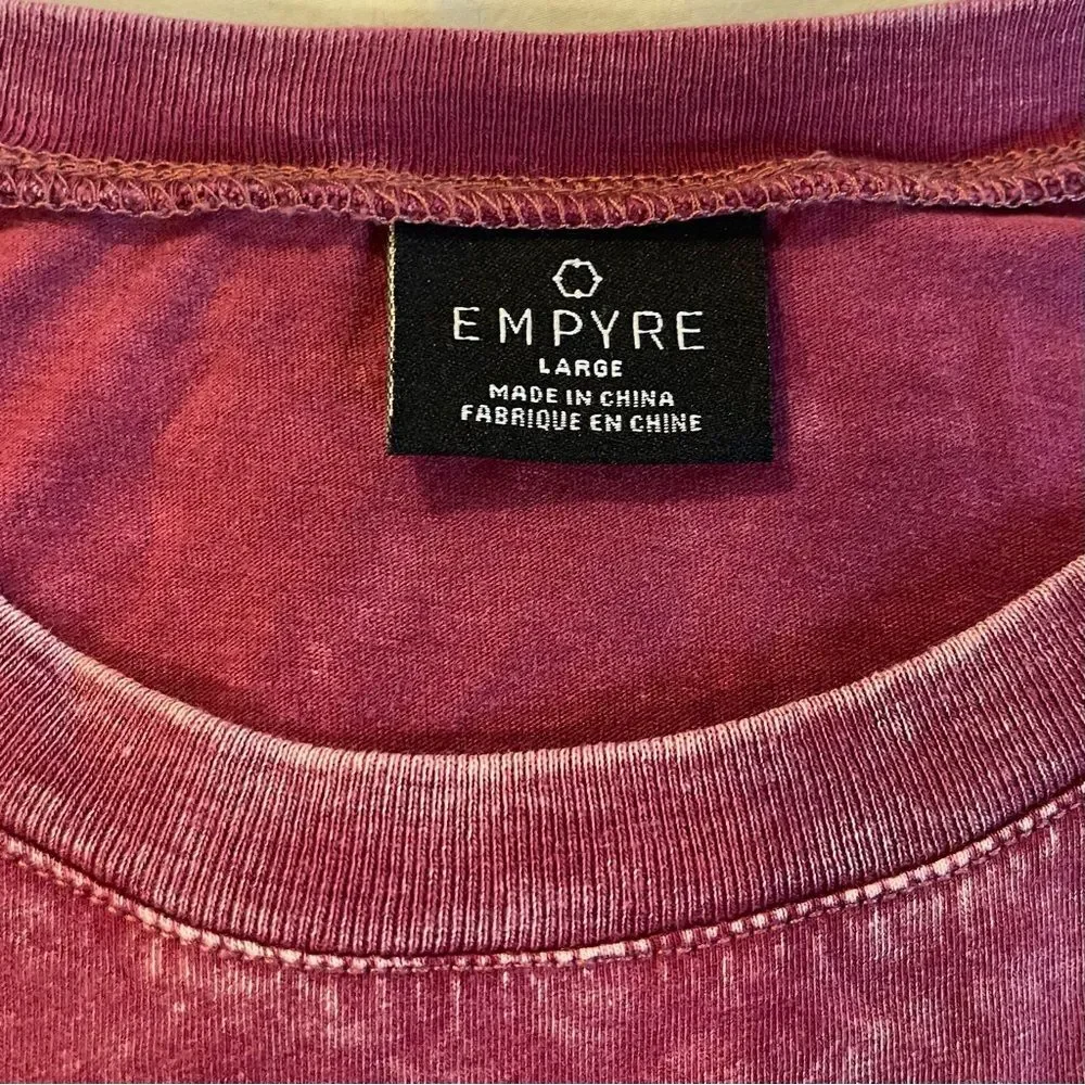 Empyre Zumiez T Shirt | Red Acid Wash Short Sleeve Tee Shirt